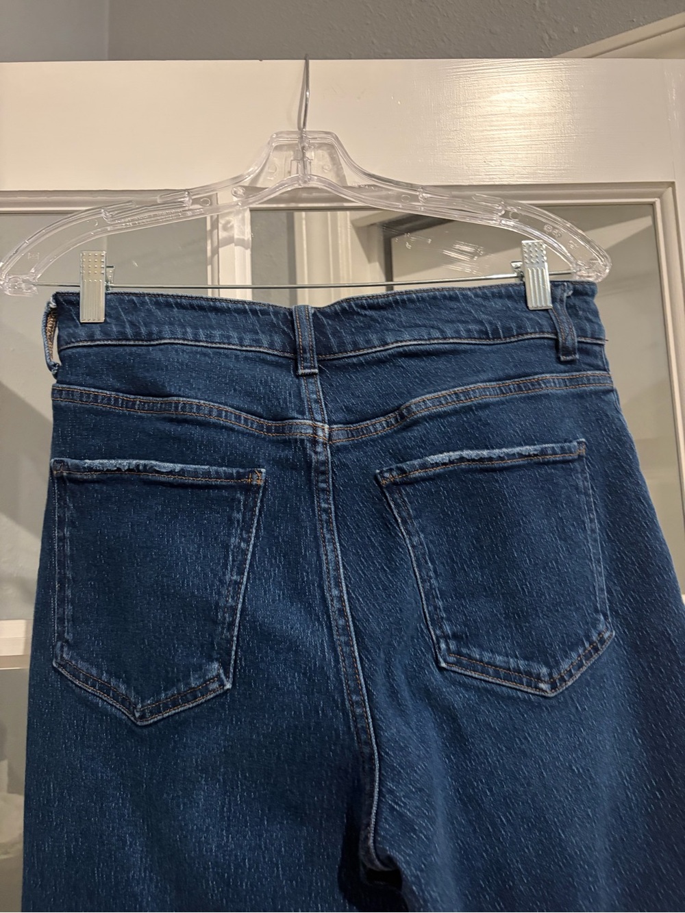 Quince Comfort Stretch High Rise Cropped Wide Leg 26” Stormy Blue Size 30 - Picture 7 of 10